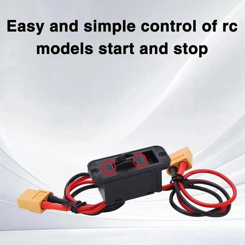 Переключатель самолета ABAE-RC, переключатель большого тока 18AWG с вилкой XT60, сверхмощный переключатель включения/выключения для радиоуправляемой модели самолета