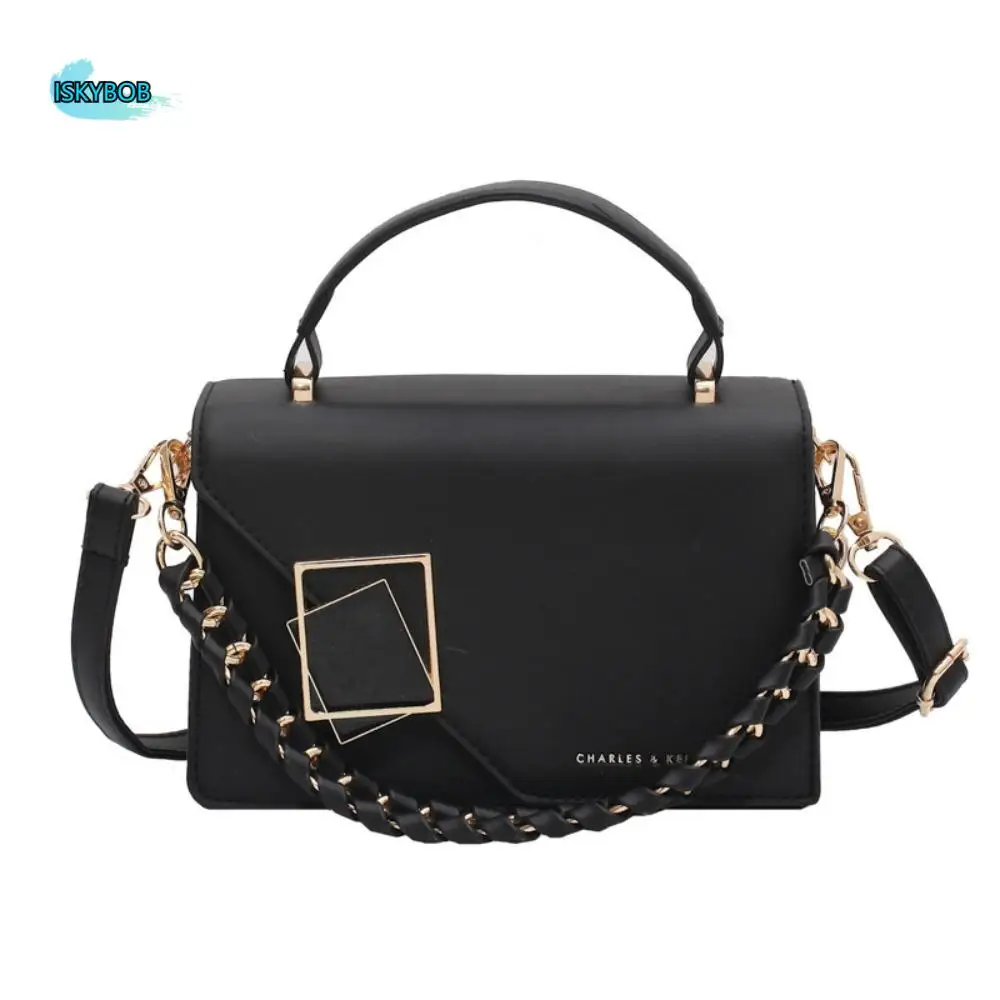 

Trendy Korean Style Women Crossbody Bag Solid Color Simplicity Chains Fashion Armpit Bag Adjustable Square Bag Dinner Party