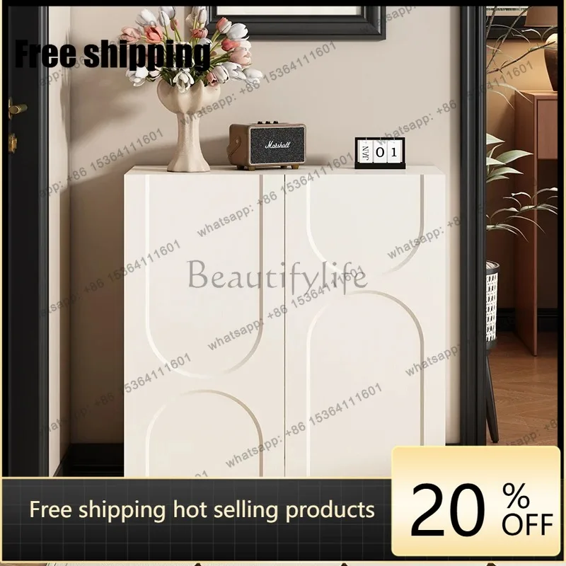 LJY Aesthetic Wooden Shoe Cabinet Fashion Designer Chinese Minimalist Interior Large Size Shoe Shelf Modern Zapatero Salon Furni