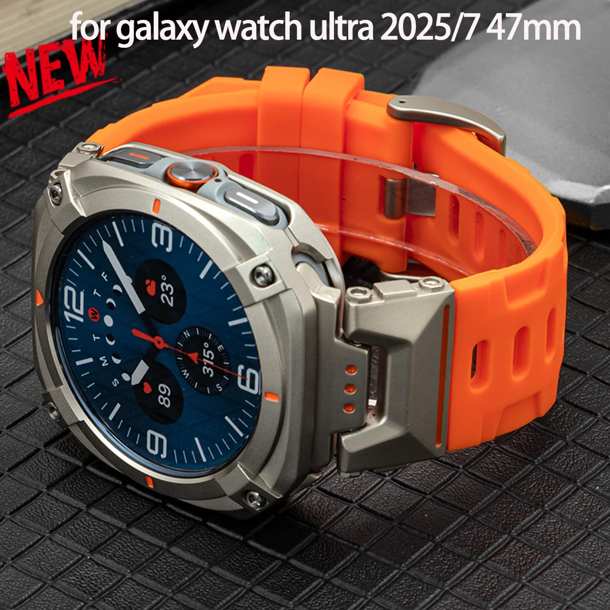 

Чехол + ремешок для Samsung Galaxy Watch Ultra 2025/7 Ultra 47 мм, металлический чехол, силиконовый ремешок для Galaxy Ultra 47 мм, спортивный браслет в виде ракушки