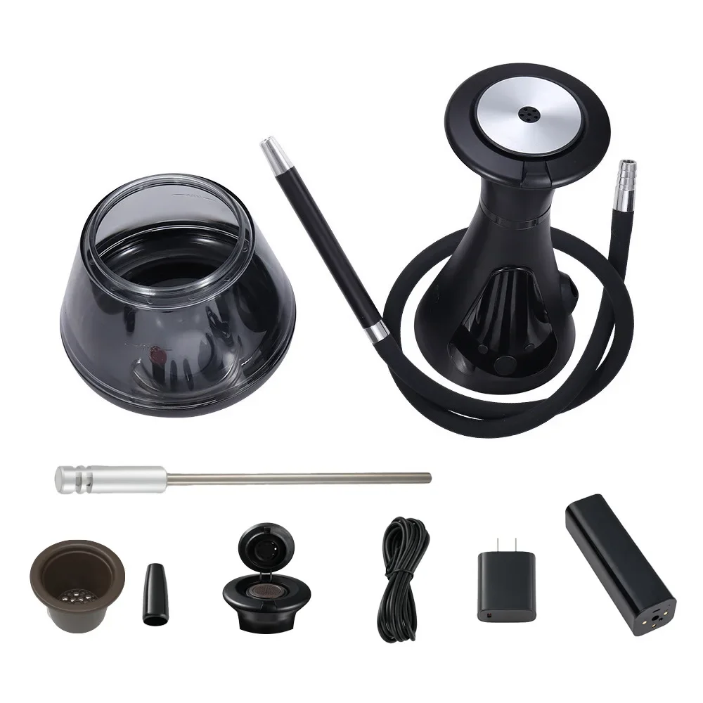 

New Portable Acrylic Smart Electric Hookah Shisha Set 40000MAH Battery Ultra Long Endurance LED Display with Storage Bag