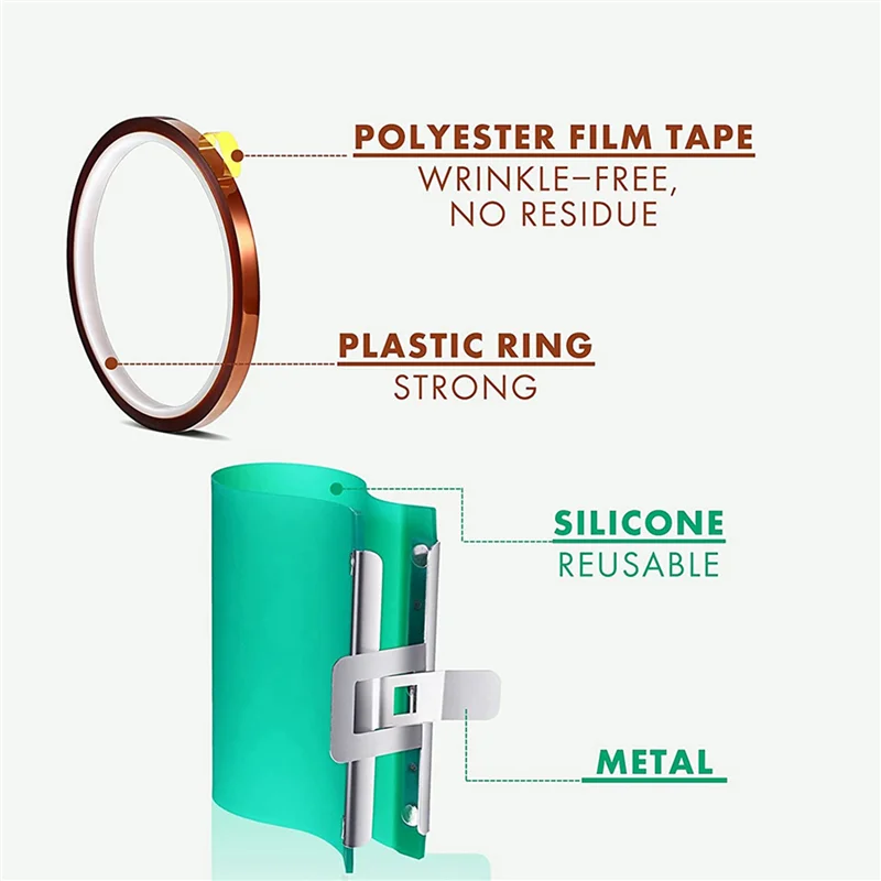 ABUN-6 Pieces 3D Sublimation Silicone Mug Wrap, With 6 Rolls 33 M Heat Transfer Tape For Printing Mugs Transfer Machine