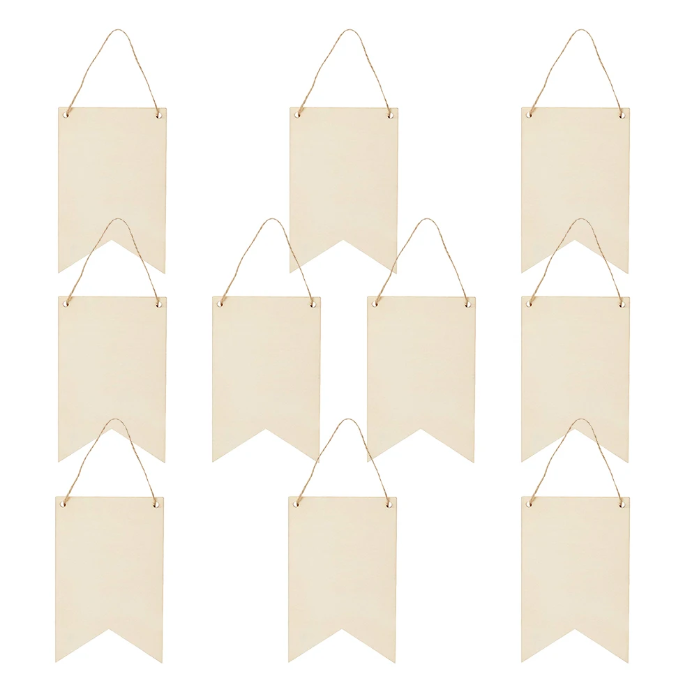 

10Pcs Wooden Blank Hanging Signs Unfinished Wood Boards DIY Crafts Decorations for Wedding Bar Cafe Shop Door Flag Pendant