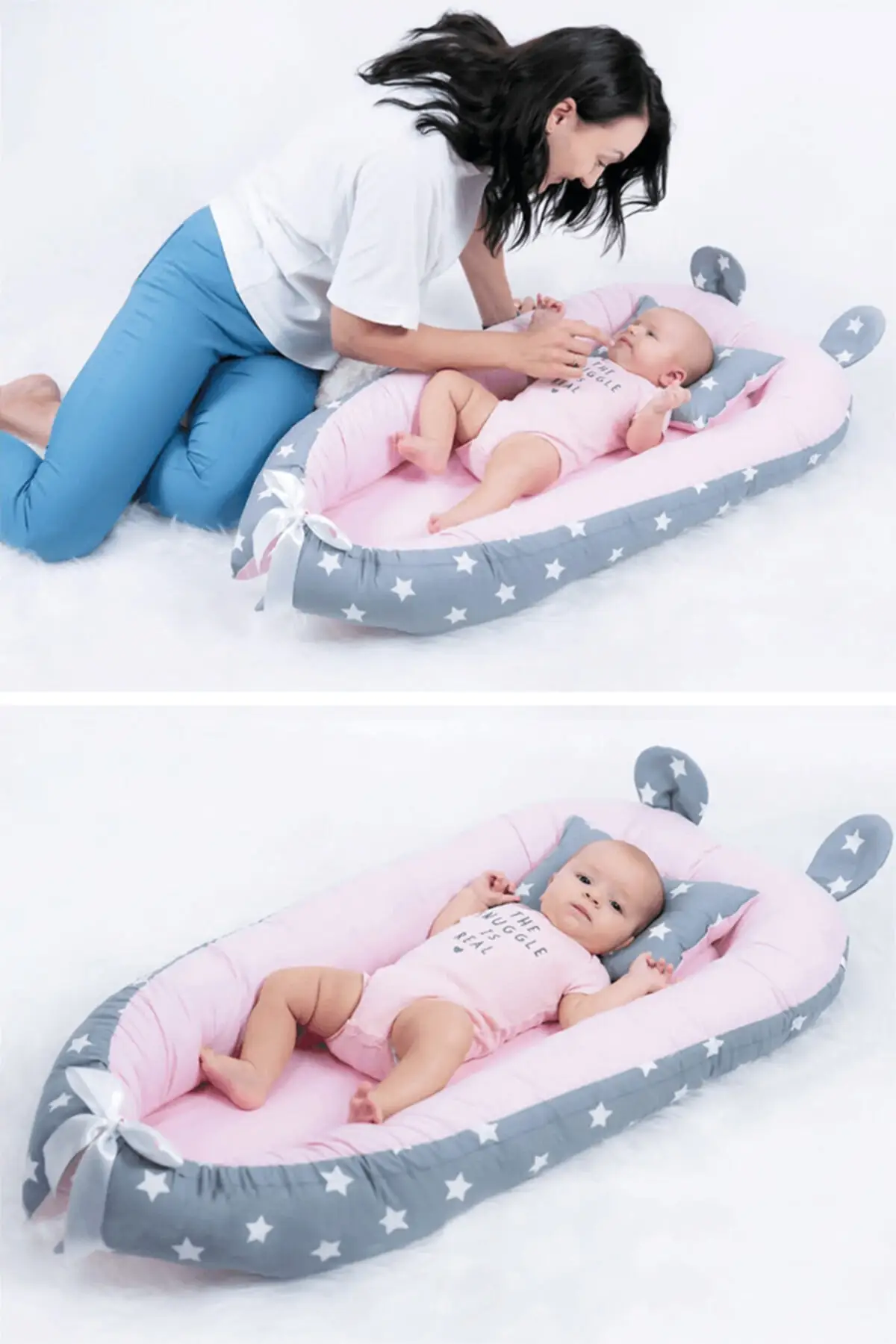 

Mattress And Orthopedic Pillow For Babies White And Pink Choices Available