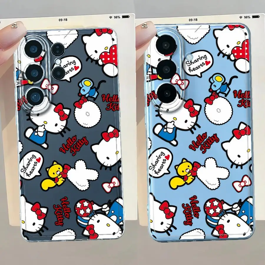 Cute Sanrio Hello Kitty Case for Samsung Galaxy S26 S23 Ultra Note 20 Ultra 10 S20 Plus S21 S22 FE S25 Edge S24 Phone Cover
