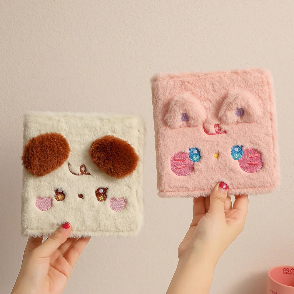 Cartoon A7 Photo Card Holder Album Girl 3-inch 5-inch Small Card Binder Plush Puppy Storage Booklet Student Cards Booklet