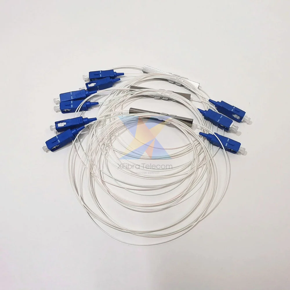 Single Mode Fiber Optic Splitter, 1x2 PLC, SC, UPC, APC, 0.9mm, G657A1, LSZH, 1m, 10 Pcs, 20 Pcs, 30 Pcs, 50 Pcs, 100Pcs per Lot