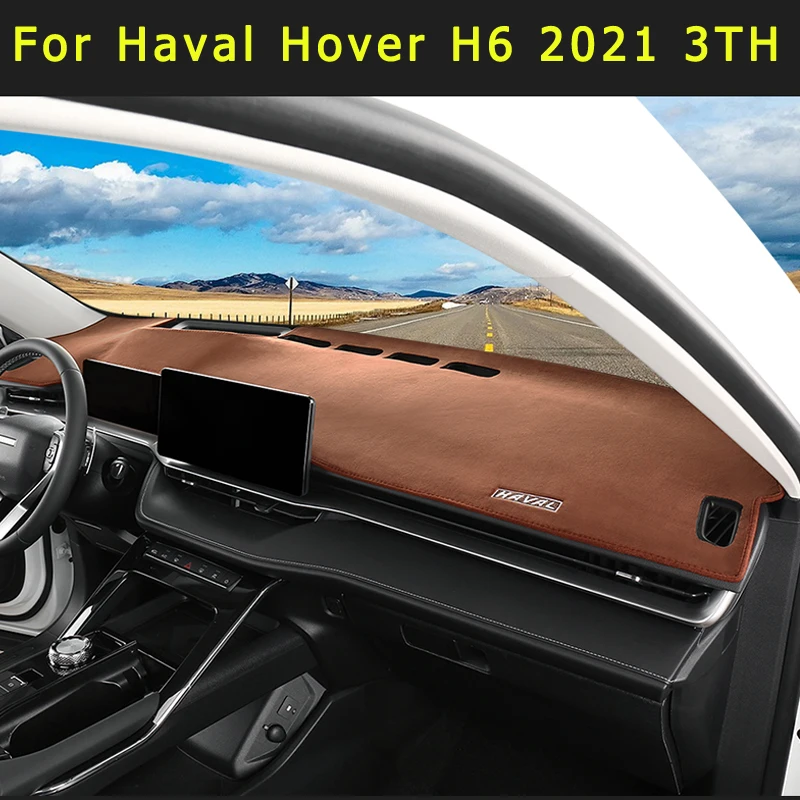 Flannel Anti Slip Anti UV Mat Dashboard Cover Pad Dashmat Carpet For Haval Hover H6 2021 3TH Interior Decoration Accessories