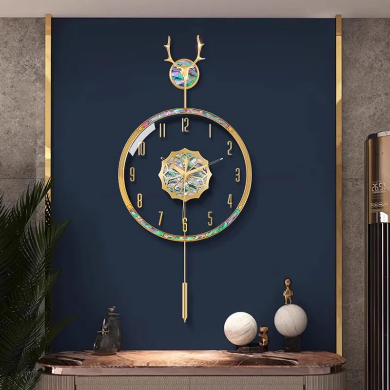 

Living Room Luxury Wall Clock Nordic Metal Creative Design Wall Clock Silent Mechanism Horloges Murales Wall Decoration