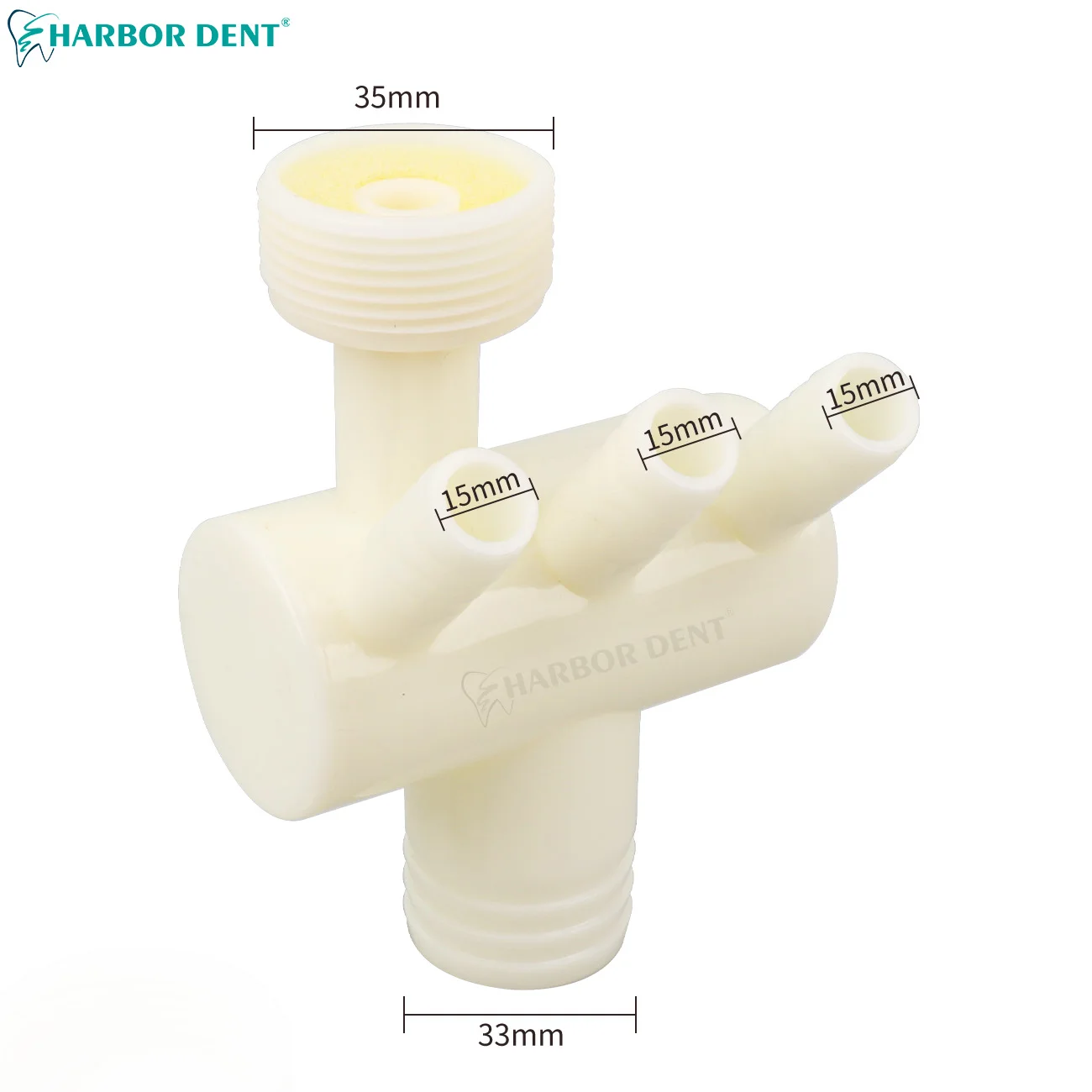 15MM Dental Drain Pipe Three-way Valve Adapter Plastic Material Tooth Chair Supplies Part Accessory Dentistry Oral Care Tool