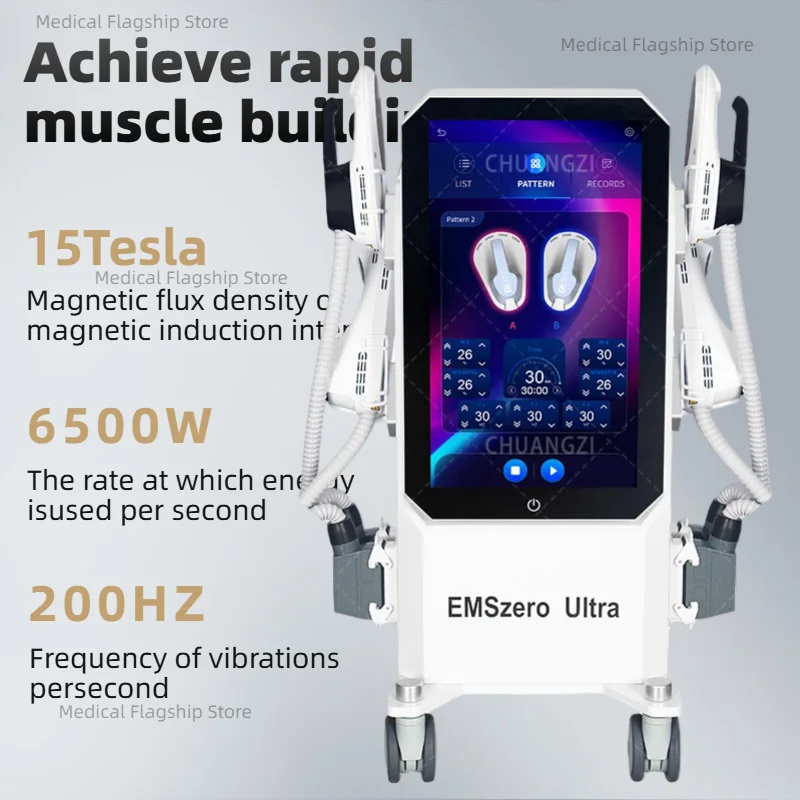 Professional MYOslim EMS Neo Body Sculpt EMS Ultra Pro 6500W 4 Handles RF 200HZ Muscle Stimulate Slimming Machine - Detail 1