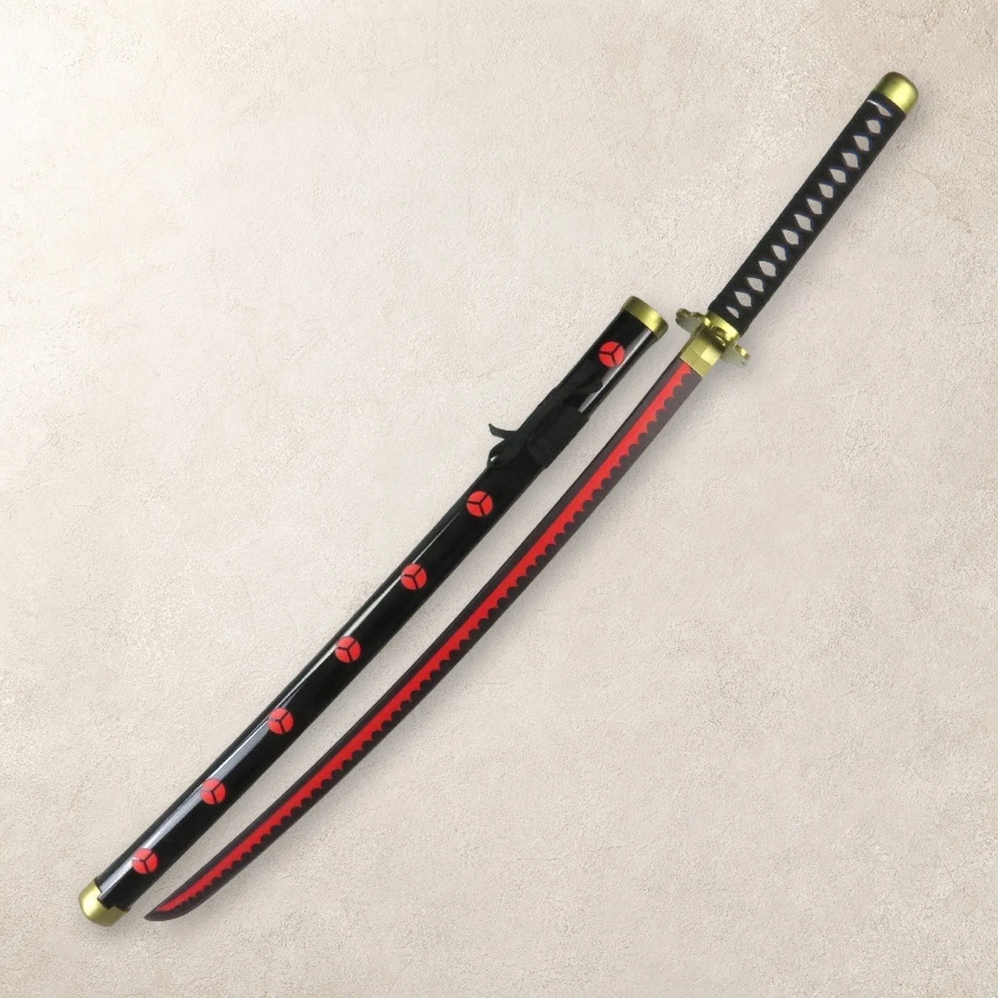 39 Inch One Piece Zoro Katana Sword Sabre Blade Set Stand Belt Ninja Knife Schwert Safe Unsharpened Cosplay Display Photo Prop view 6