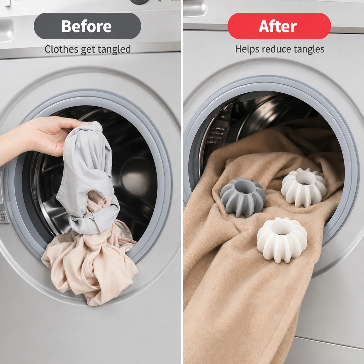 8PCS Laundry Balls Anti Tangle Washing Machine Balls Silicone Laundry Separators Reduce Clothes Twisting Laundry Accessories