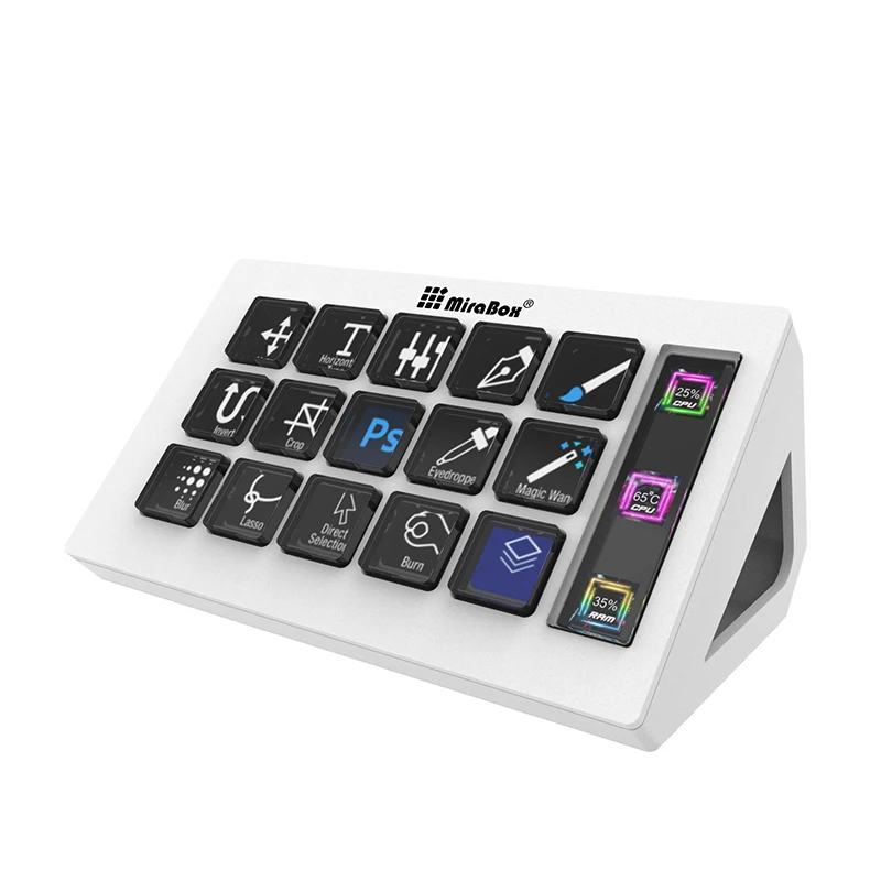 Mirabox 293s Streamdeck Visual Keyboard 15 Keys Live Content Lcd Button Creation Custom Controller Button For Windows/Macos Gift