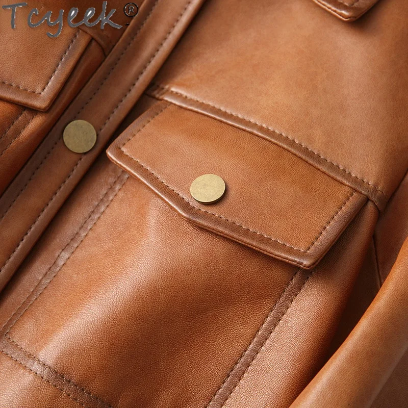 2023 Short 100% Real Leather Jacket Women Spring Autumn Genuine Sheepskin Coat Women's Clothing Jaqueta Feminina Gxy800