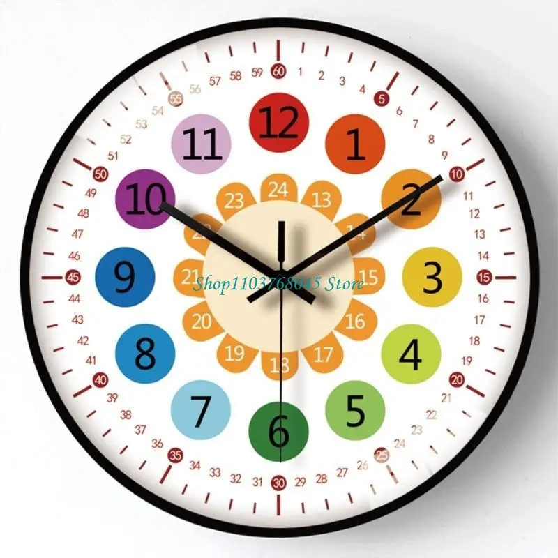 R53F 8 Zoll Kinder Cartoon Wanduhr Sagen Zeit Lehre Uhr Frühen Bildung Werkzeug Mit Ruhige Bewegung Für Den Heimgebrauch – Detail 1