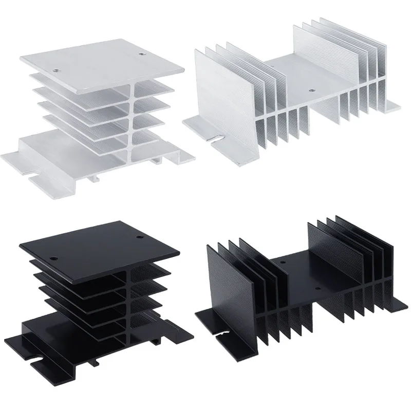 Radiator For Single Phase 10A 25A 40A 60A 80A 100A 120A 200A Aluminum Heat Sink SSR-10DA 25DA 40DA 1 Phase Solid State Relay