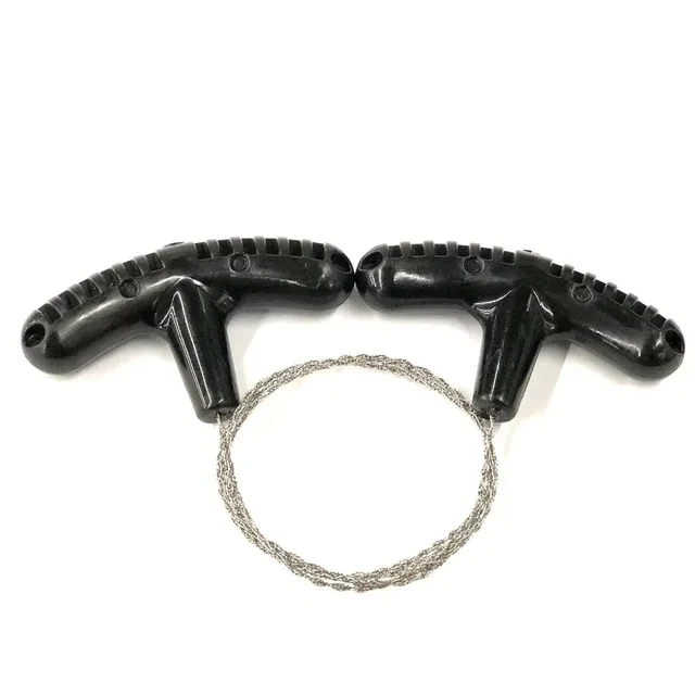 Tragbare Edelstahl-Drahtseilsäge mit Fingerschlaufen-Griffen, manuelle Taschenseilsäge, für Outdoor, Camping, Wandern, Notfälle – Detail 6