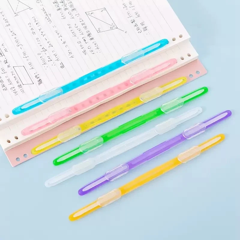 Imagem -05 - Kawaii a4 Paper File Clips Pasta Hole Binding Clips Faixa Faça Você Mesmo Folha Solta Fixadores Album Planner Notebook Office 10 Pcs