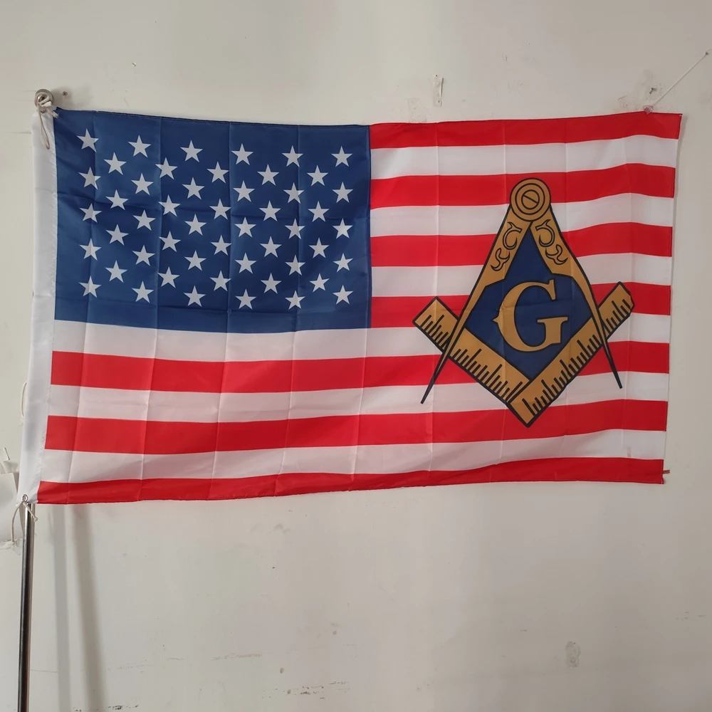 

Masonic American Flag Outdoor And Indoor Decor 90x150cm Polyester