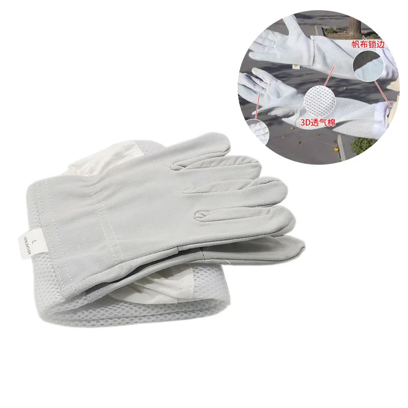 

Beekeeping Protective Beekeeping Gloves Net Goatskin Bee Keeping Vented Long Sleeves Beekeeping Equipment And Tools