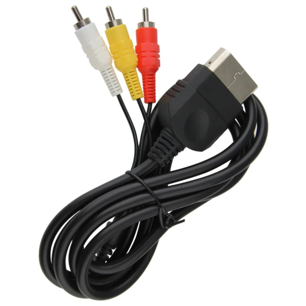 10pcs/lot 1.8m 3RCA Composite Audio Video AV Cable Cord for Xbox Original Console Accessory