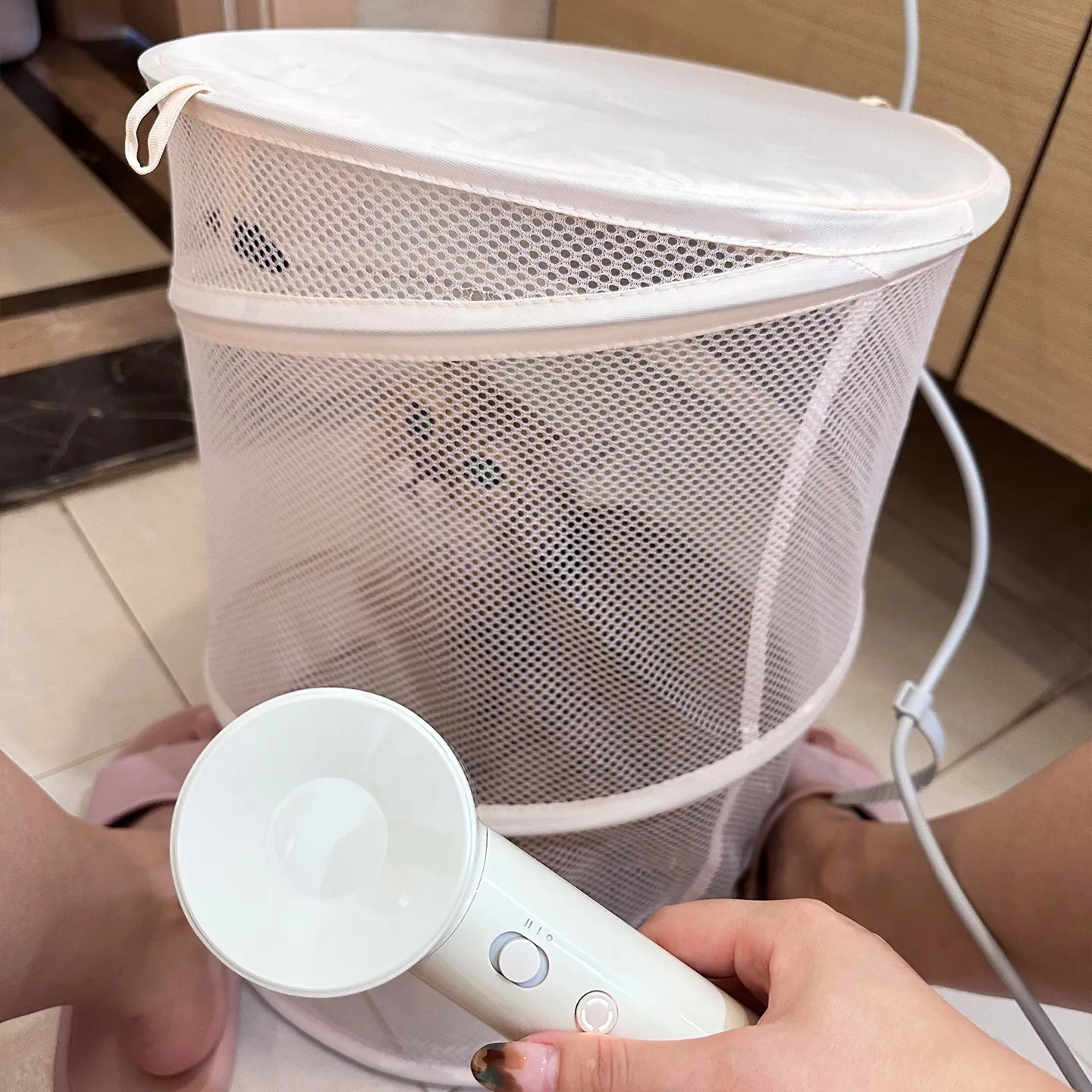 Foldable Oxford Pet Drying Bag Home Use Anti‑Scratch Anti‑Bite Cat Dog Bath Blow‑Dry Helper Substitute For Pet Drying Box