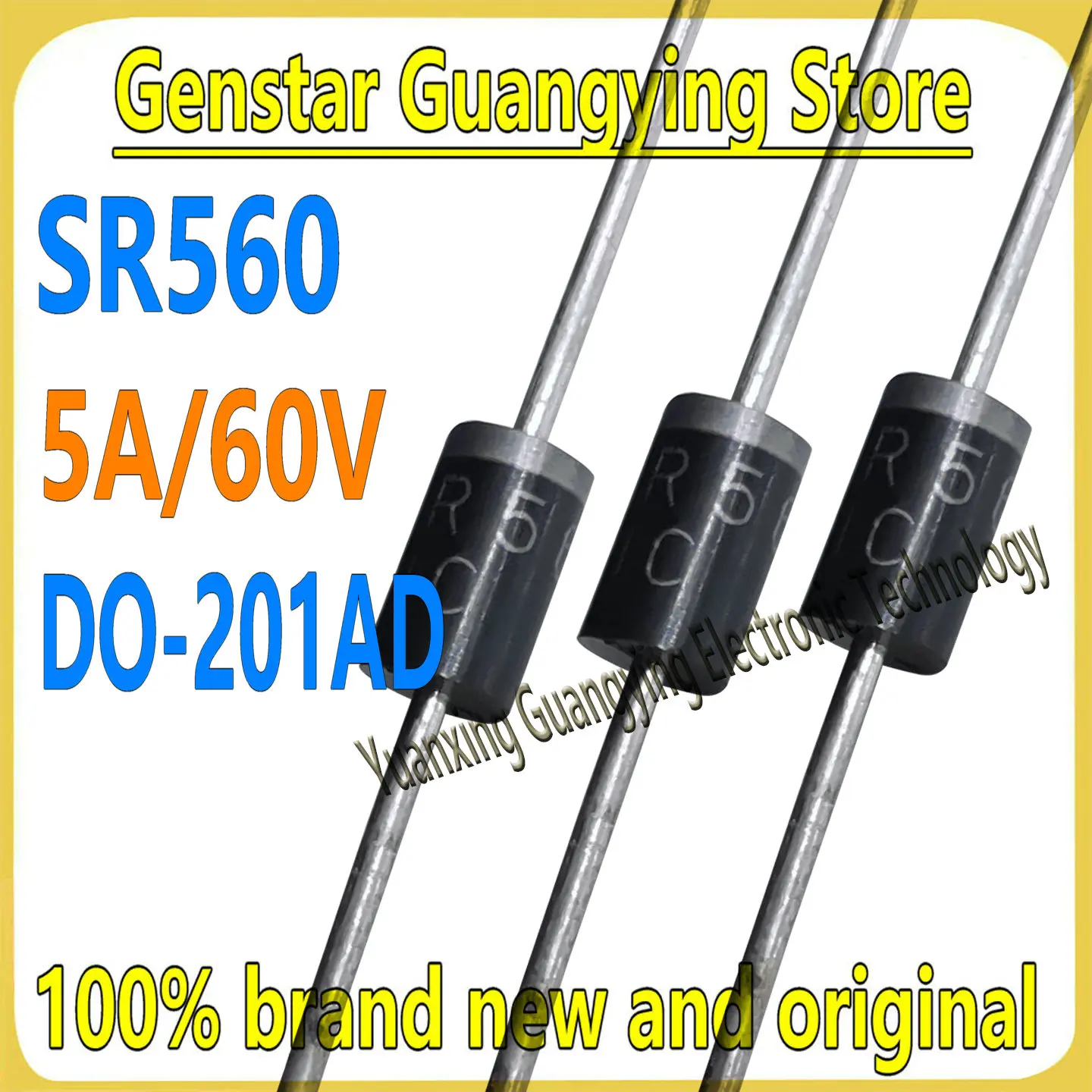 (20-100 Pieces) SR560 SR56O SRS60 DO-201AD 5A 60V Schottky Barrier Diode 100% Brand New
