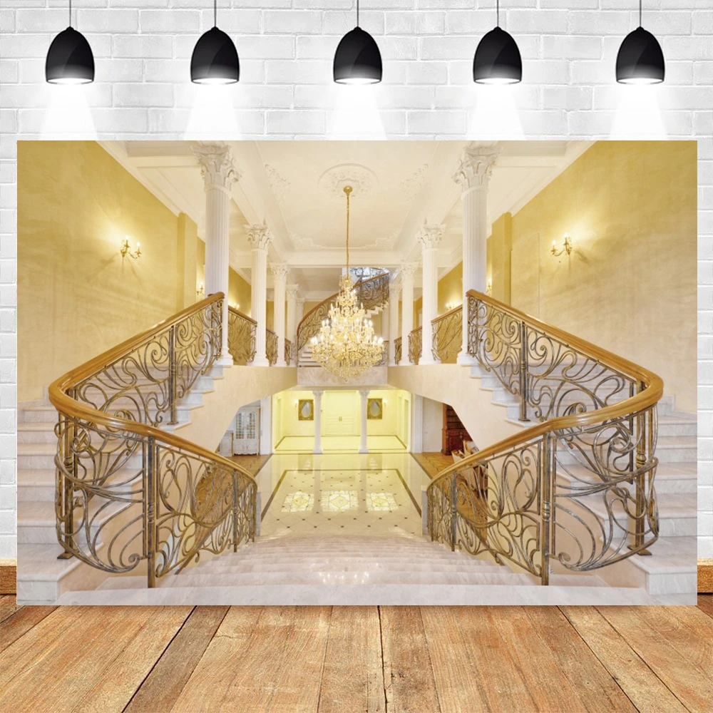 فاخر قصر القلعة التصوير خلفية ، الكنيسة القديمة السجادة الحمراء ، الدرج ، صورة الزفاف ، الطفل عيد ميلاد التصوير ، خلفية ديكور