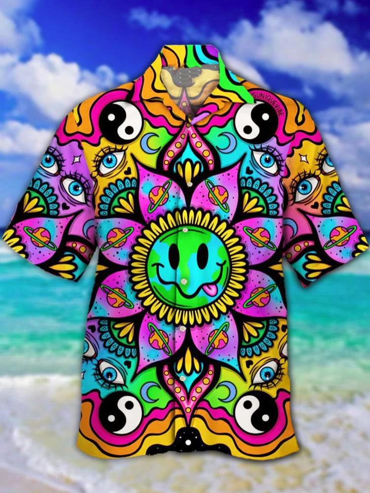 Camicie da uomo arcobaleno modello animale stampa 3D top estate nuovo Casual Cool Fashion Beach Party top maniche corte abbigliamento uomo