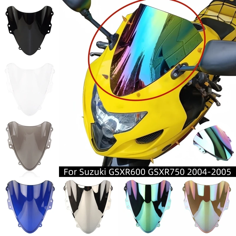

Motorcycle Windshield Front Windshield Flow Guide Plate Double Bubble For Suzuki GSX-R600 GSXR 600 750 GSXR600 GSXR750 2004-2005