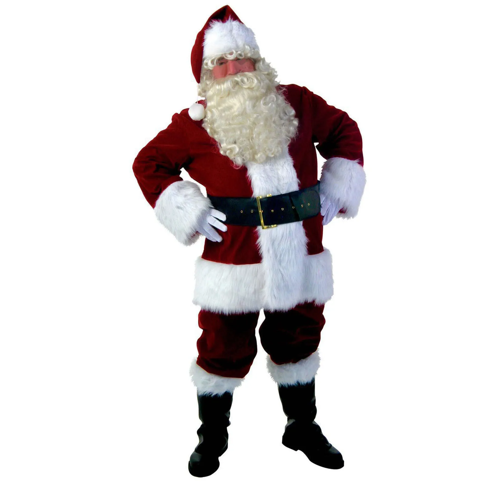 Mens Christmas Santa Costume Stage Play Costume Role Play Costume Gothic Cosplay Santa Claus Dresses for Men Party Clothes