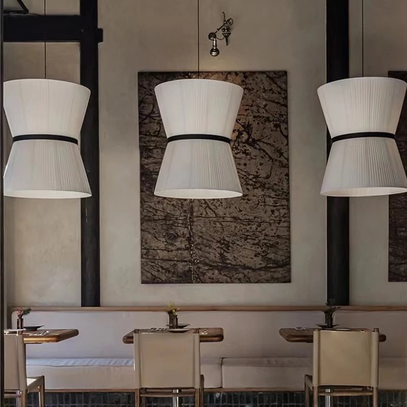 Nordic Minimalis Vintage Wabi Sabi Kain Lampu Gantung B & B Restoran Bar Ruang Makan Dekorasi Rumah Led Lampu Gantung Lampu Gantung