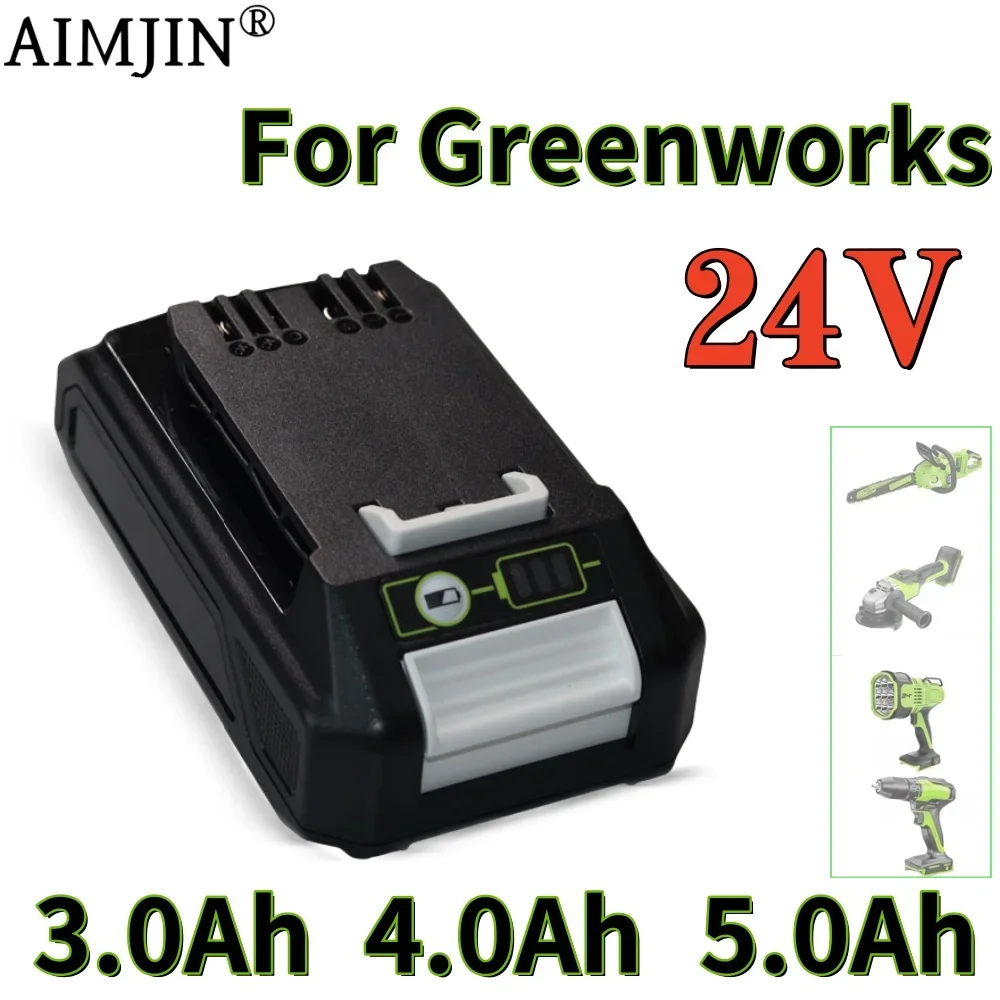 24V 3.0/4.0/6.0Ah Lithium-ion Replacement Battery G24B2 for Greenworks ALL devices of 24V tools 29842 29852 BAG708 29322 21342