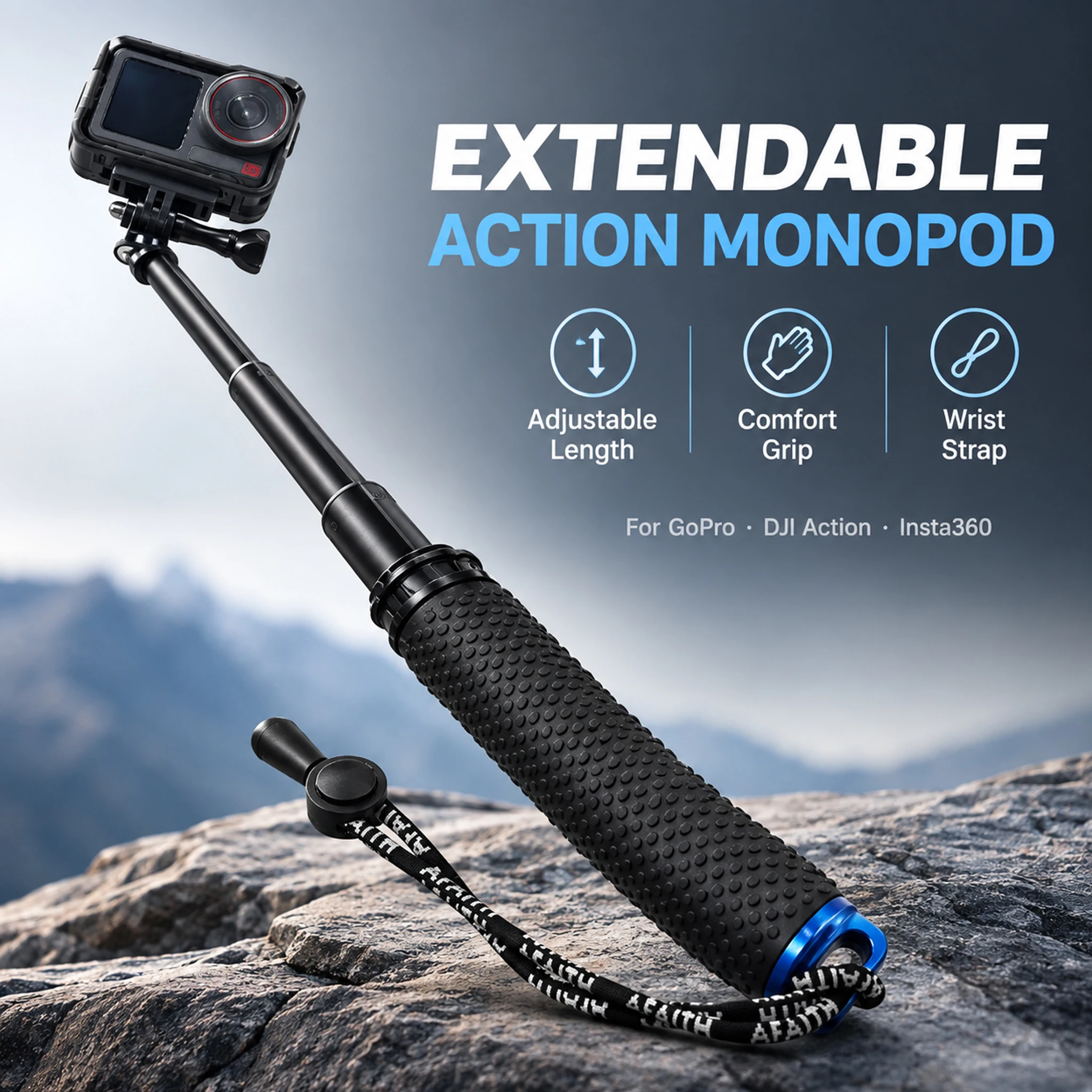 Selfie Selfie Stick Aluminum Alloy Monopod Extension Pole for GoPro Hero 13 12 11 10 9 Insta360 X6 X5 X4 X3 DJI Osmo Action 6 5 Pro 4 3 - Aliexpress Deal