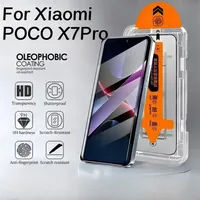 2Pcs Easy Install Tempered Glass For Xiaomi Poco X7  X6 Pro Dust Free Screen Protector For Xiaomi Poco X7 X6 Premium Glass