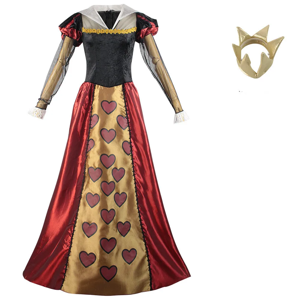 

Movie Alice Cosplay in Wonderland Costume The Red Queen Dress Outfit Uniform Socks Halloween Carnival Suit Girls Women