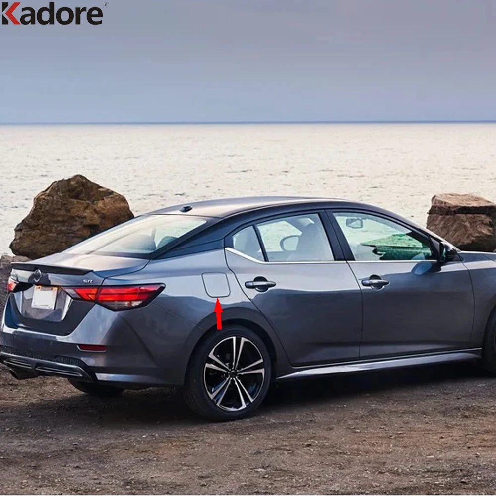 Накладка на крышку топливного бака для Nissan Sentra Bluebird Sylphy 2020-2022 2023 2024 2025, карбоновая рамка крышки бака, автомобильные аксессуары