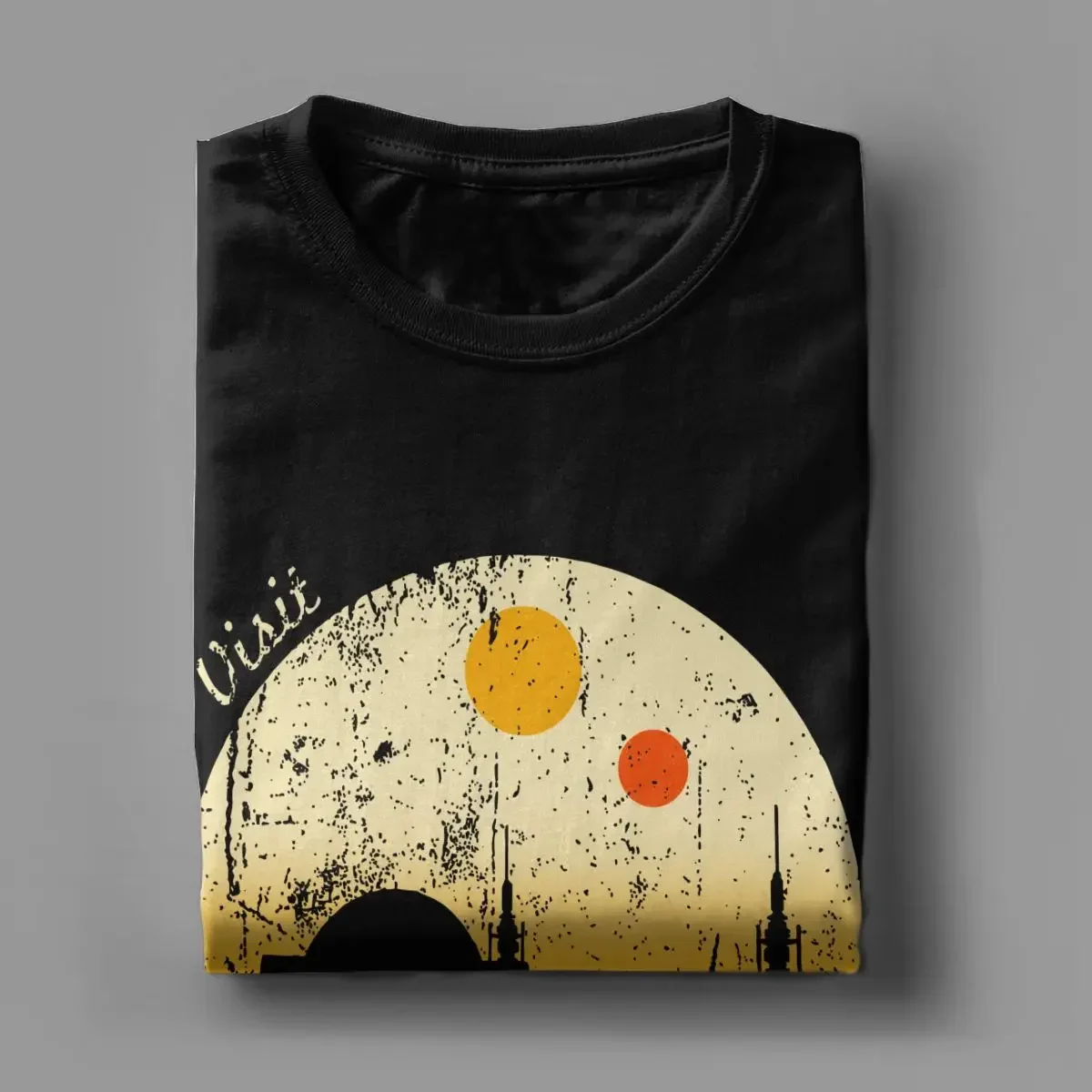 Visit Tatooine T Shirt for Men Pure Cotton Vintage T-Shirt Crew Neck Tee Shirt Short Sleeve Tops Unique