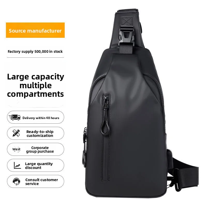 Fashion Men's Chest Bag Leisure One-shoulder Women's Messenger Bag Tide Advanced Sense Commuter Chest Bag Travel Shoulder Bag.