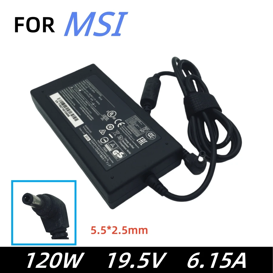 

19,5 В 6,15 А 5,5*2,5 мм адаптер для ноутбука 120 Вт блок питания для MSI GS60 GS70 GL62 GE72 GE60 GE70 зарядное устройство ADP-180HB B