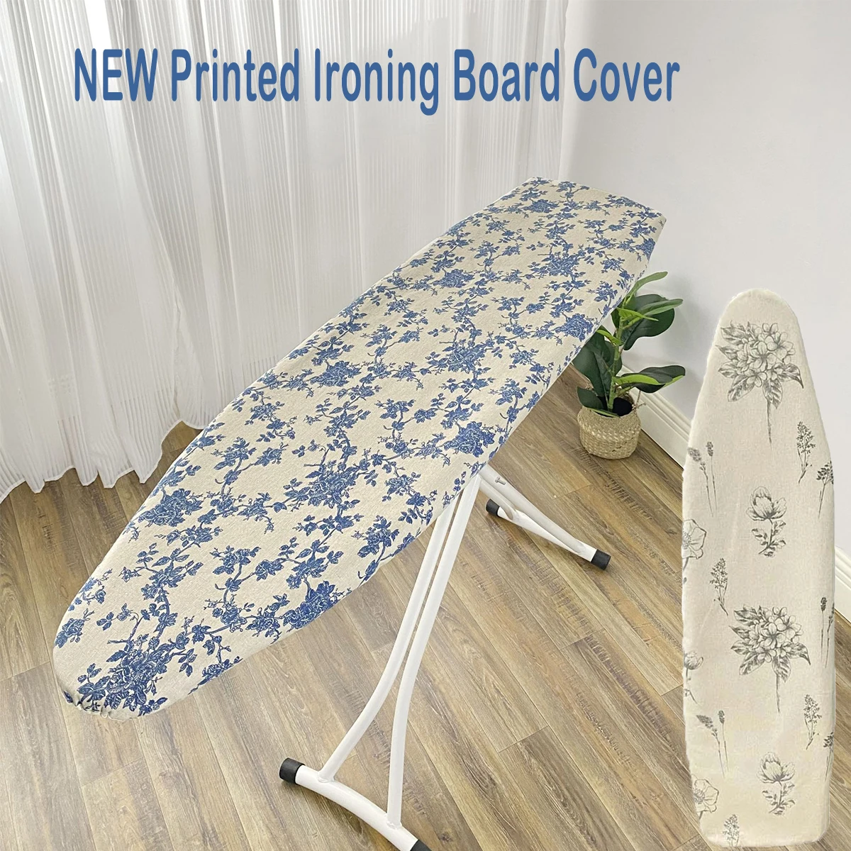 Cotton Ironing Board Cover Resists Scorching Ironing Drawstring Tightening Ironing Board Accessories Protector Cover 140x50cm