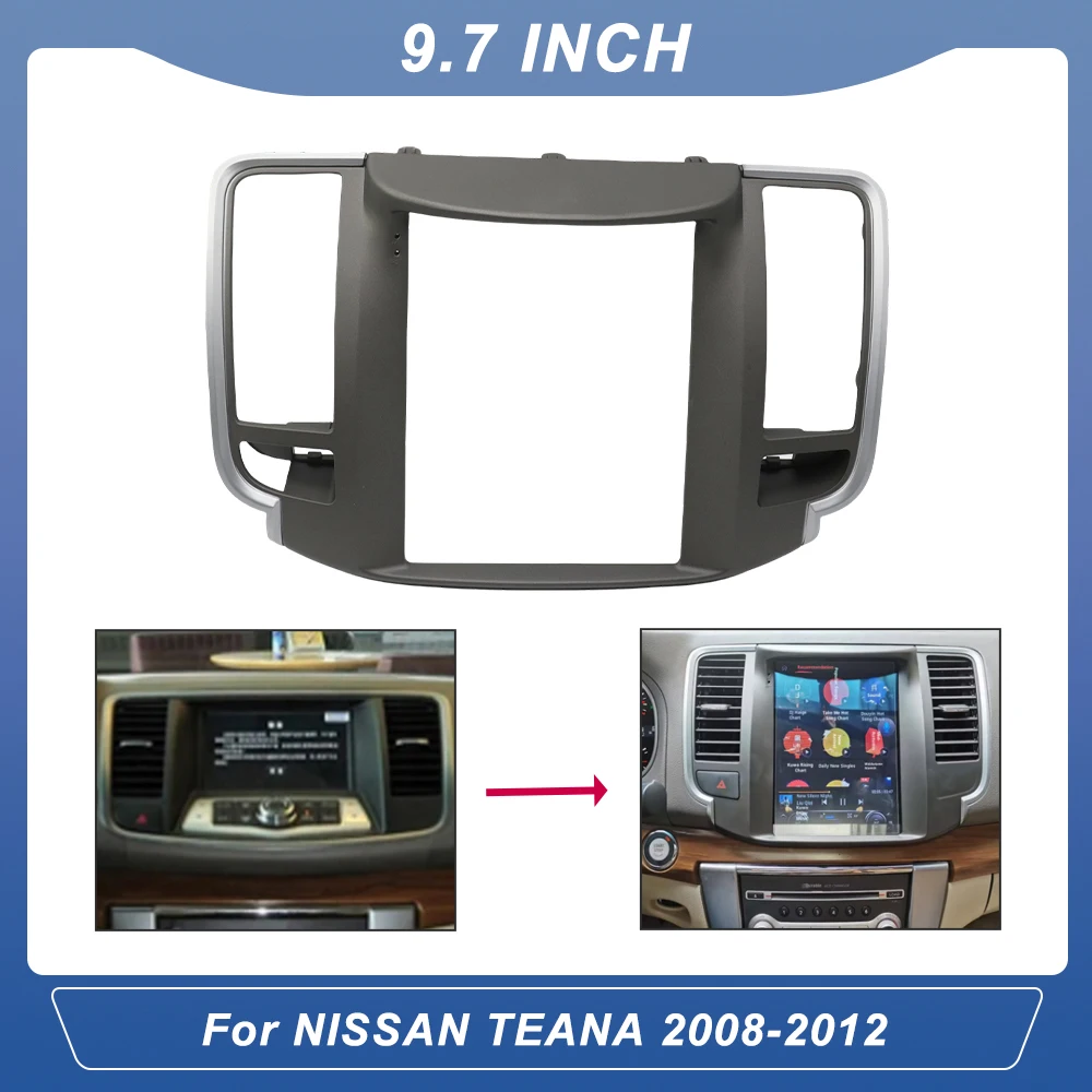 

9,7-дюймовая 2-диночная рамка для автомобильного радиоприемника для NISSAN TEANA 2008-2012 Tesla Style, мультимедийный видеоплеер, навигационная панель DVD, отделка