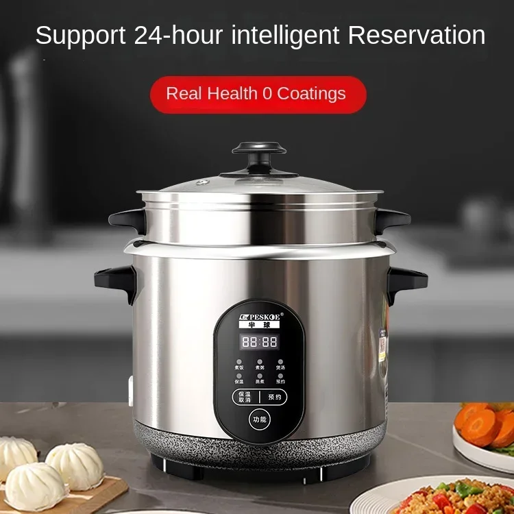 304 Stainless Steel 6L Small Smart Electric Rice Cooker for Home Use: Reservation, Multifunctional for 2 - 3 - 4 - 6 People.