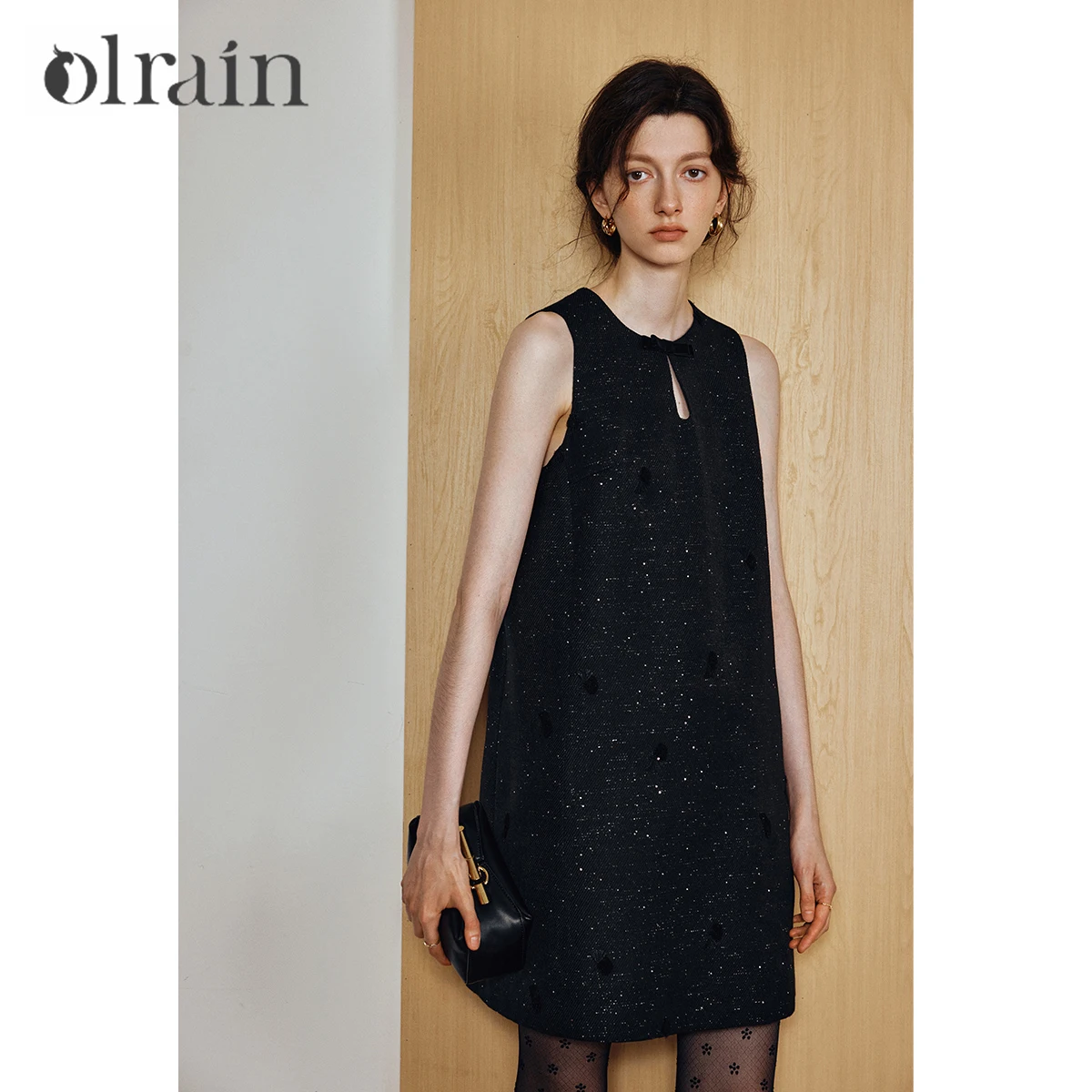 

OLrain French Fashion Dresses Bow Embroidered Sleeveless Vest Dress 2025 Autumn New in Mini Dress Female Clothing O57QL001681