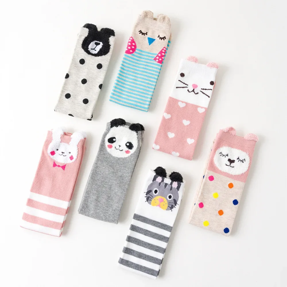Spring Autumn Knee High Long Children Socks Leggings New Cute Korean Ears Stockings for Girls Boys Accessories