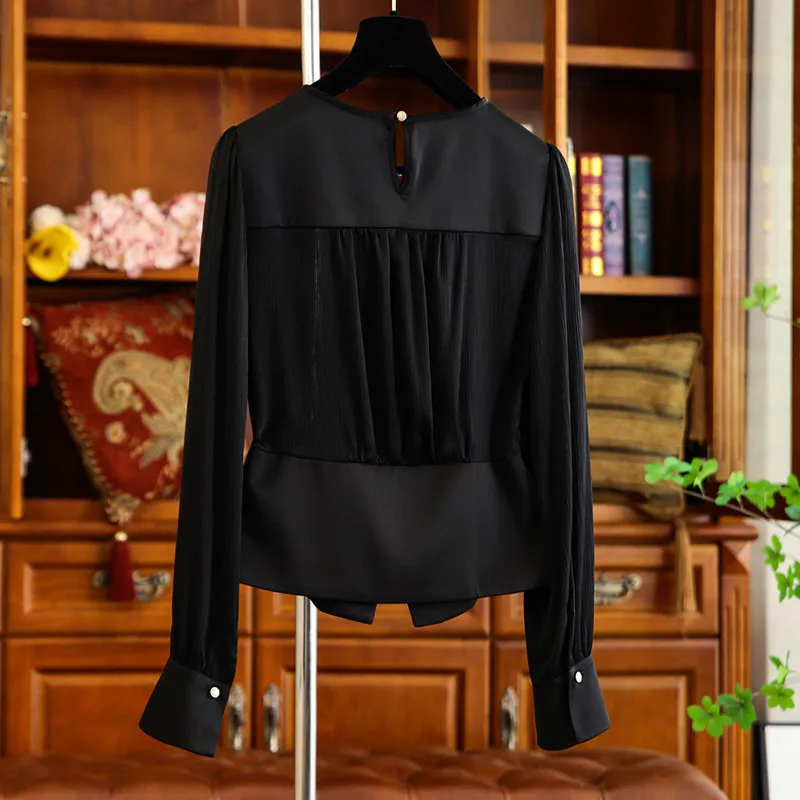 2024 New Long Sleeve Chiffon Blouse Women Shirt Camisas De Mujer