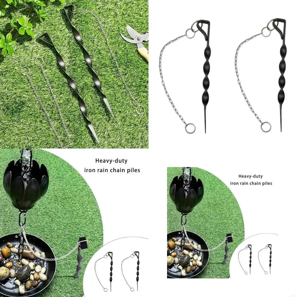 

Corrosion Resistant Rain Chain Support Stakes Heavy Iron Helical Design Suitable For Outdoor Windproof Mounting 2 Piece 87HA