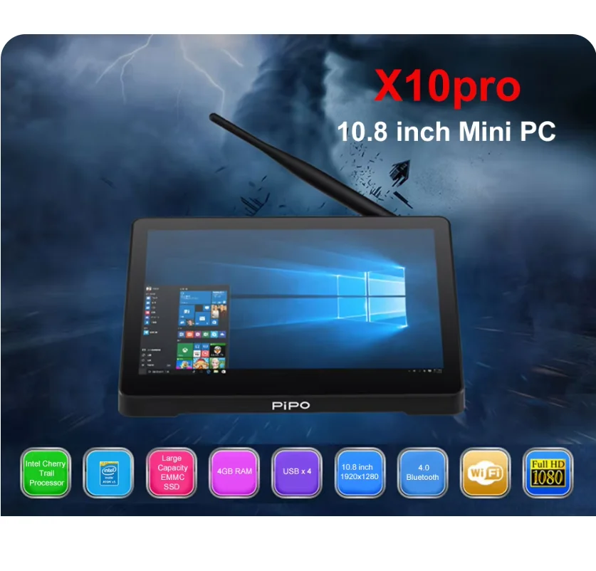 Pipo H10 PRO 4G كمبيوتر صغير ذكي 10.1 "1920*1200 Win11 8G/16G + 128G/256G/512G Intel J4125 كمبيوتر لوحي BT WIFI RS232 4 * USB 3.0 POE HD