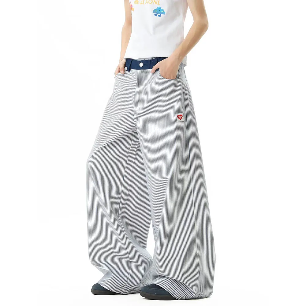 

2025 New Men's Straight Wide-Leg Trousers American Retro Fashion Trend Street Hip-Hop Loose Casual Breathable Niche Men's Bottom